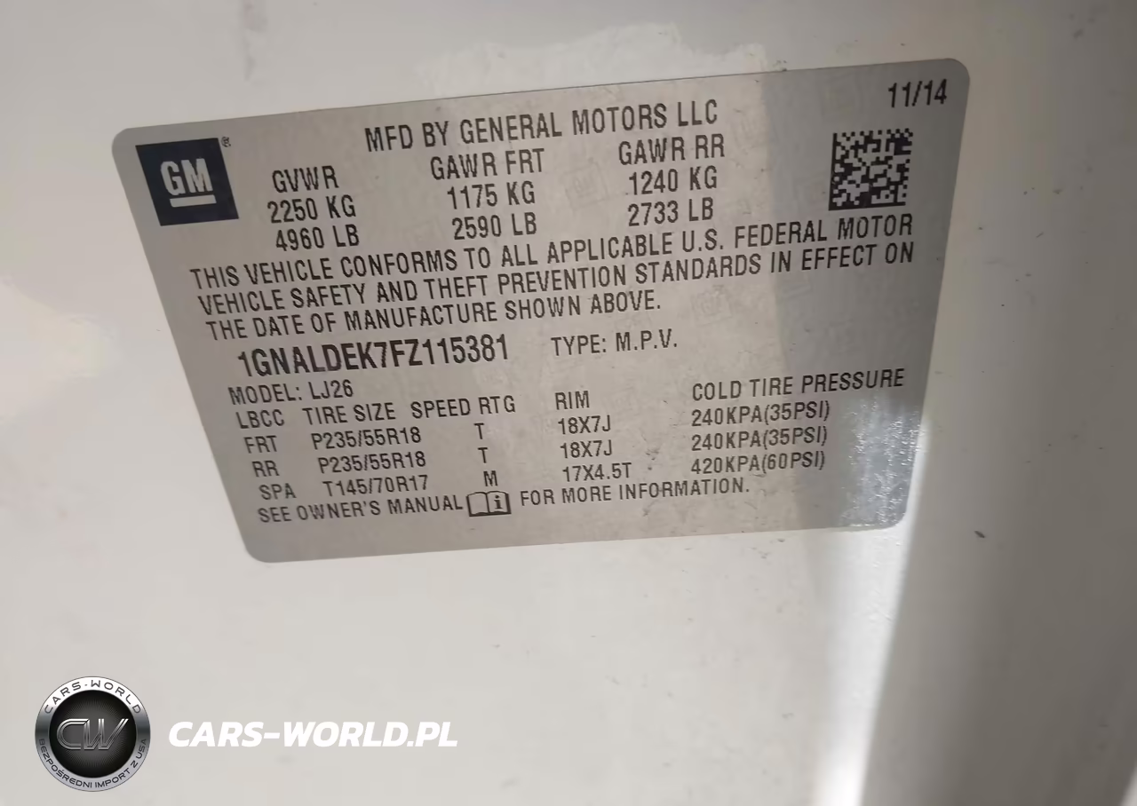 2015 Chevrolet Equinox Ltz VIN:1GNALDEK7FZ115381 - 9