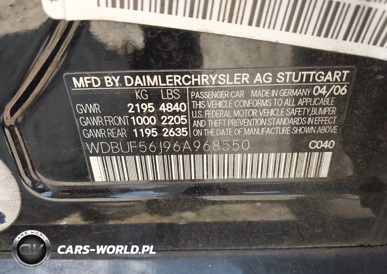 2006 Mercedes-Benz E 350 VIN:WDBUF56J96A968550 - 9