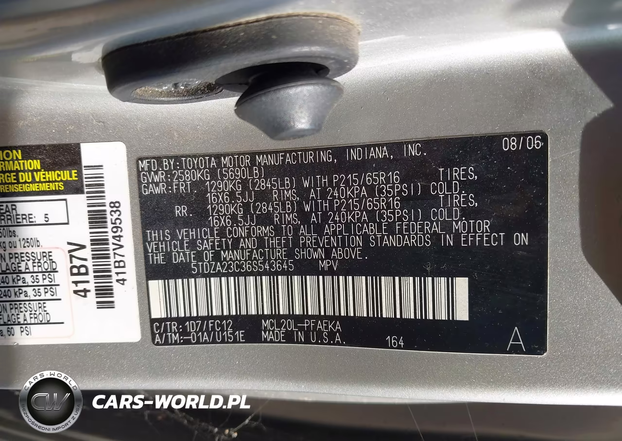 2006 Toyota Sienna Le VIN:5TDZA23C36S543645 - 9