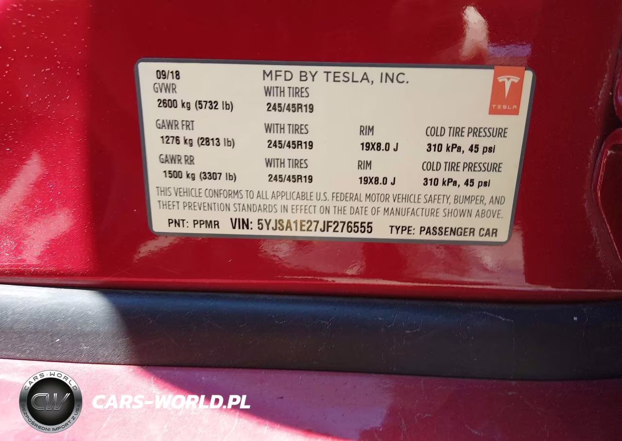 2018 Tesla Model S 100D-75D-P100D VIN:5YJSA1E27JF276555 - 9