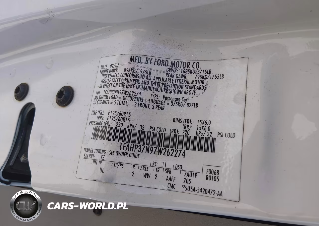 2007 Ford Focus S-Se-Ses VIN:1FAHP37N97W262274 - 9