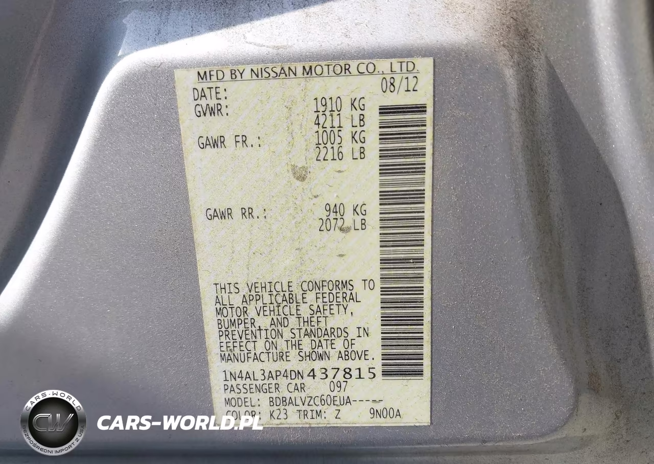 2013 Nissan Altima 2.5 Sl VIN:1N4AL3AP4DN437815 - 9
