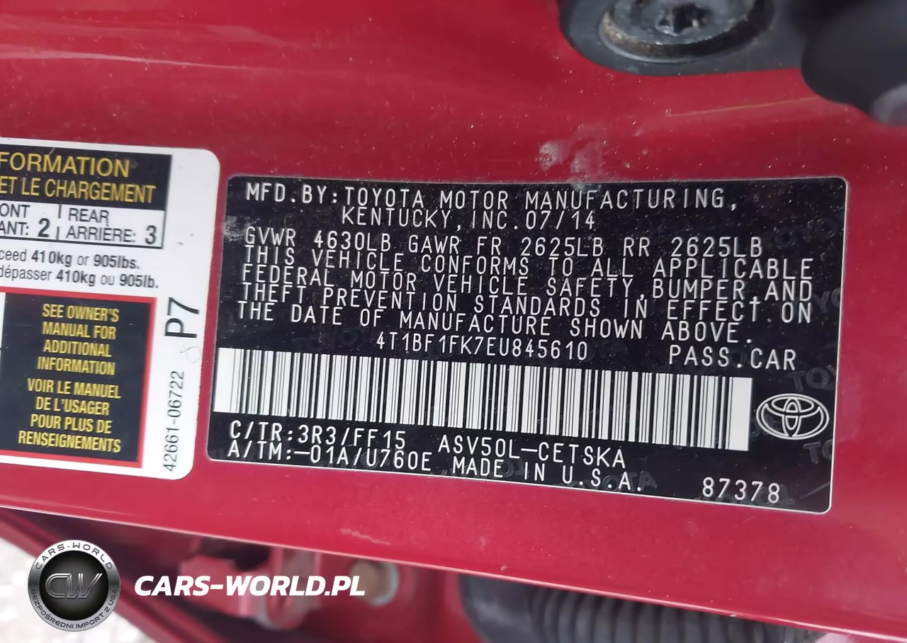 2014 Toyota Camry Se VIN:4T1BF1FK7EU845610 - 9