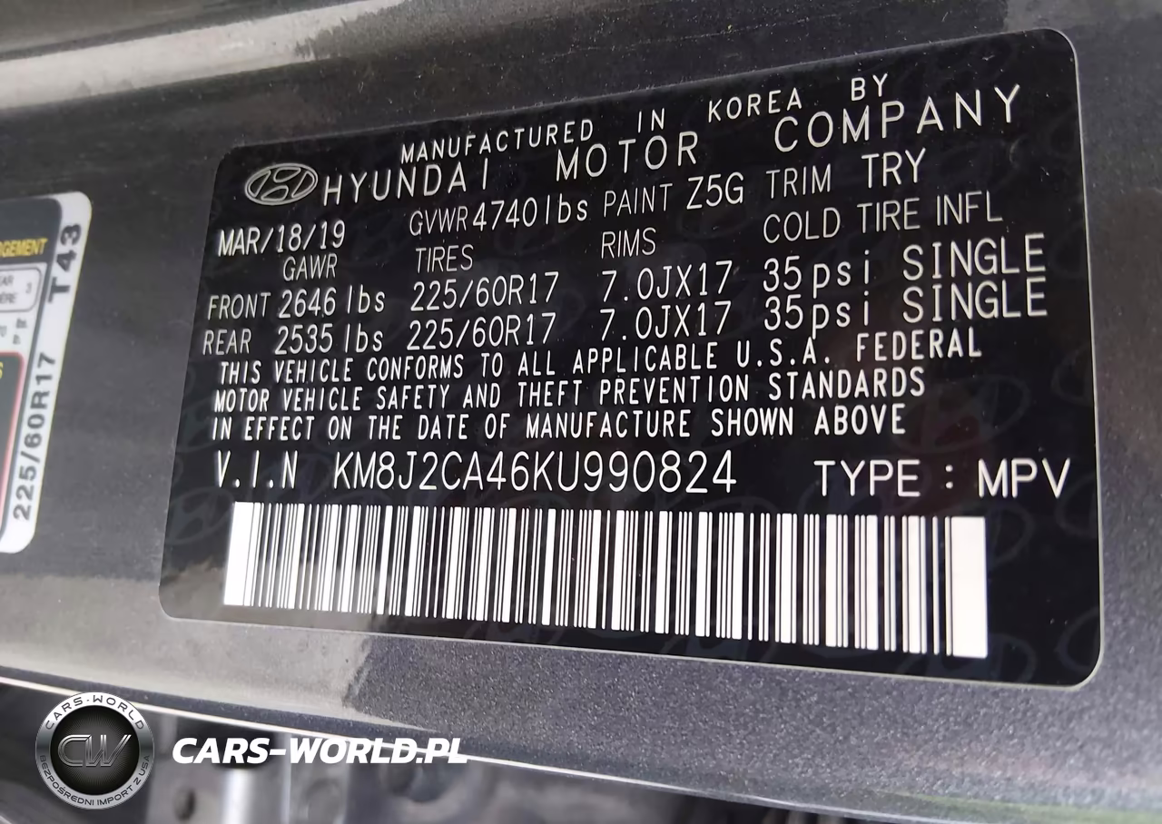 2019 Hyundai Tucson Se VIN:KM8J2CA46KU990824 - 9