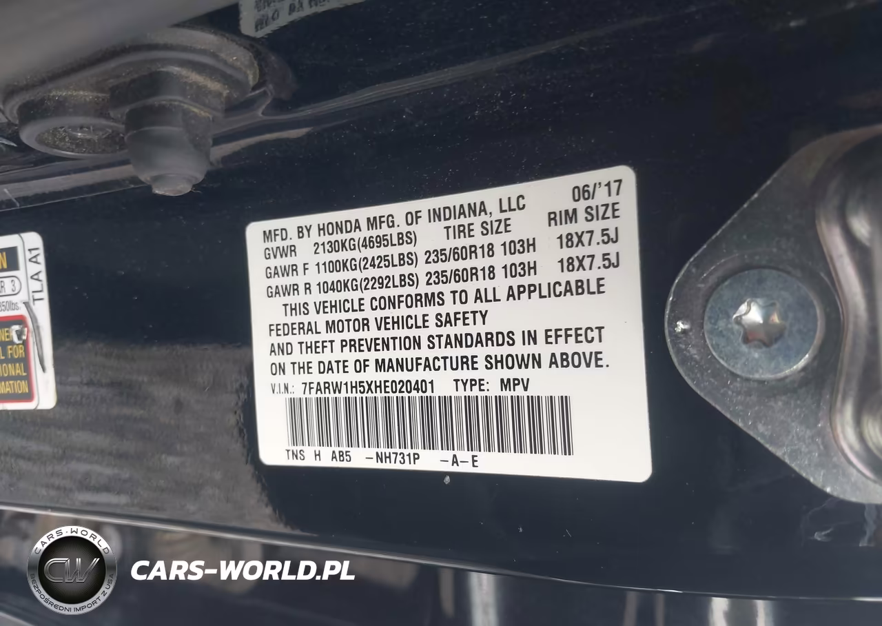 2017 Honda Cr-V Ex VIN:7FARW1H5XHE020401 - 9