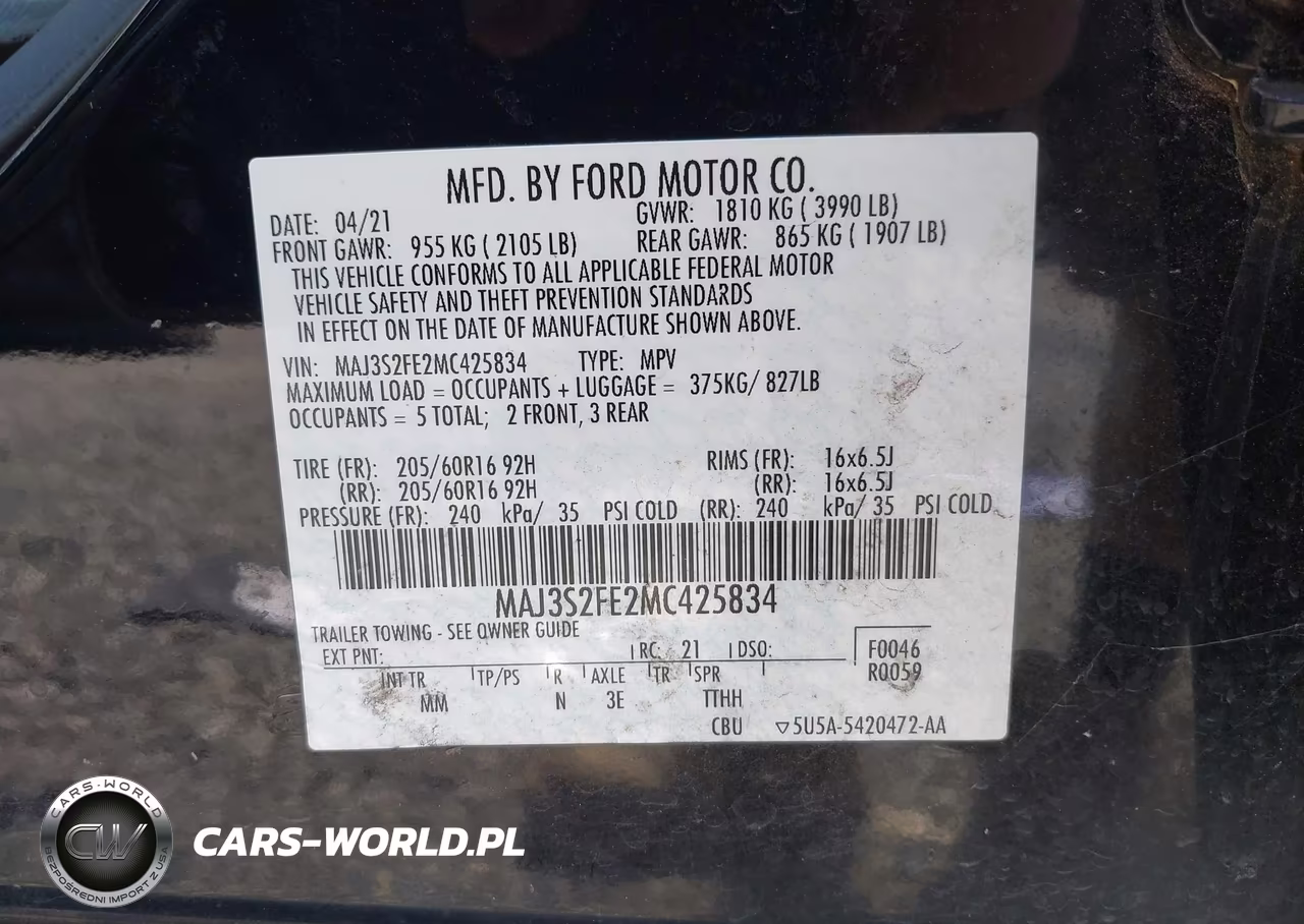 2021 Ford Ecosport S VIN:MAJ3S2FE2MC425834 - 9