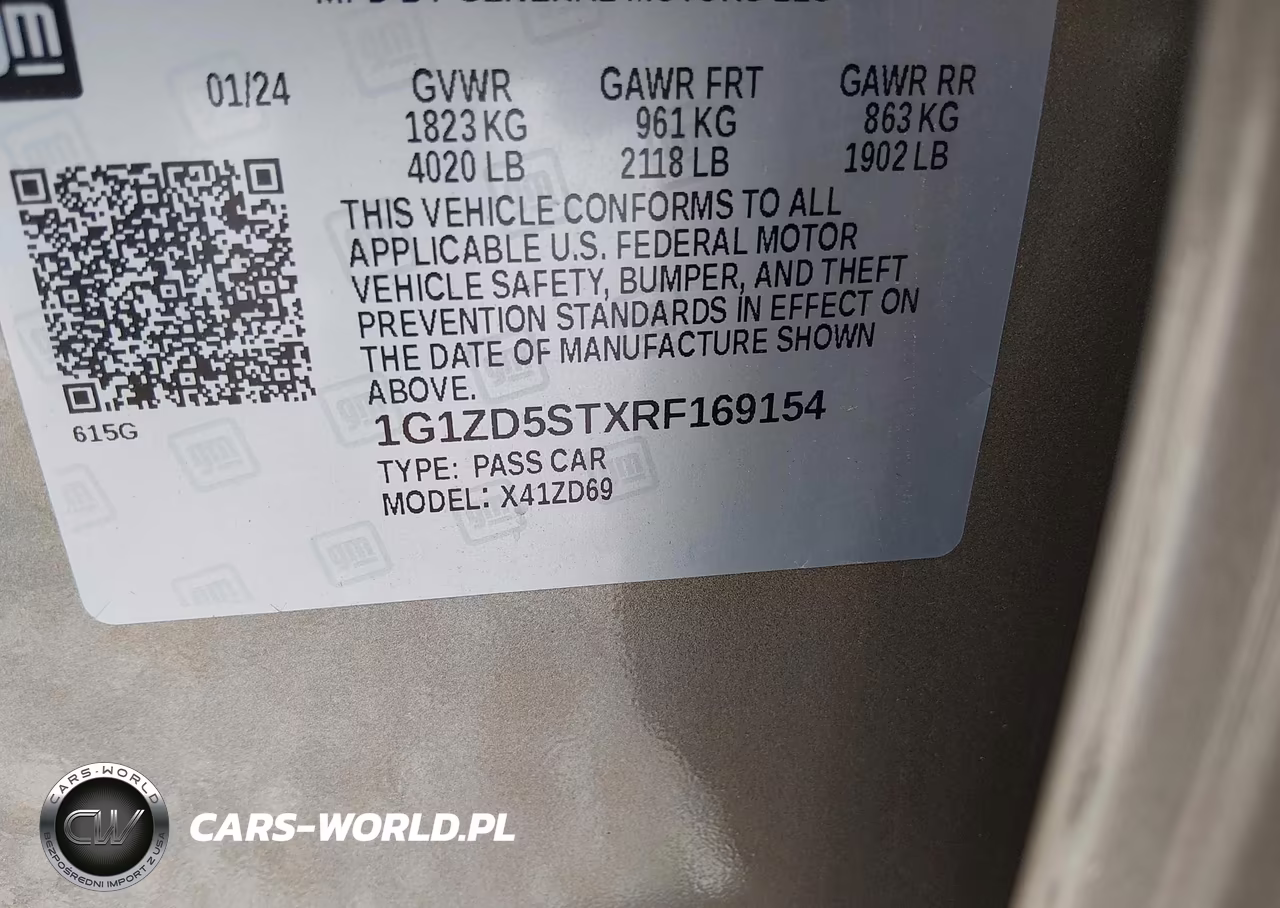 2024 Chevrolet Malibu Fwd 1Lt VIN:1G1ZD5STXRF169154 - 9