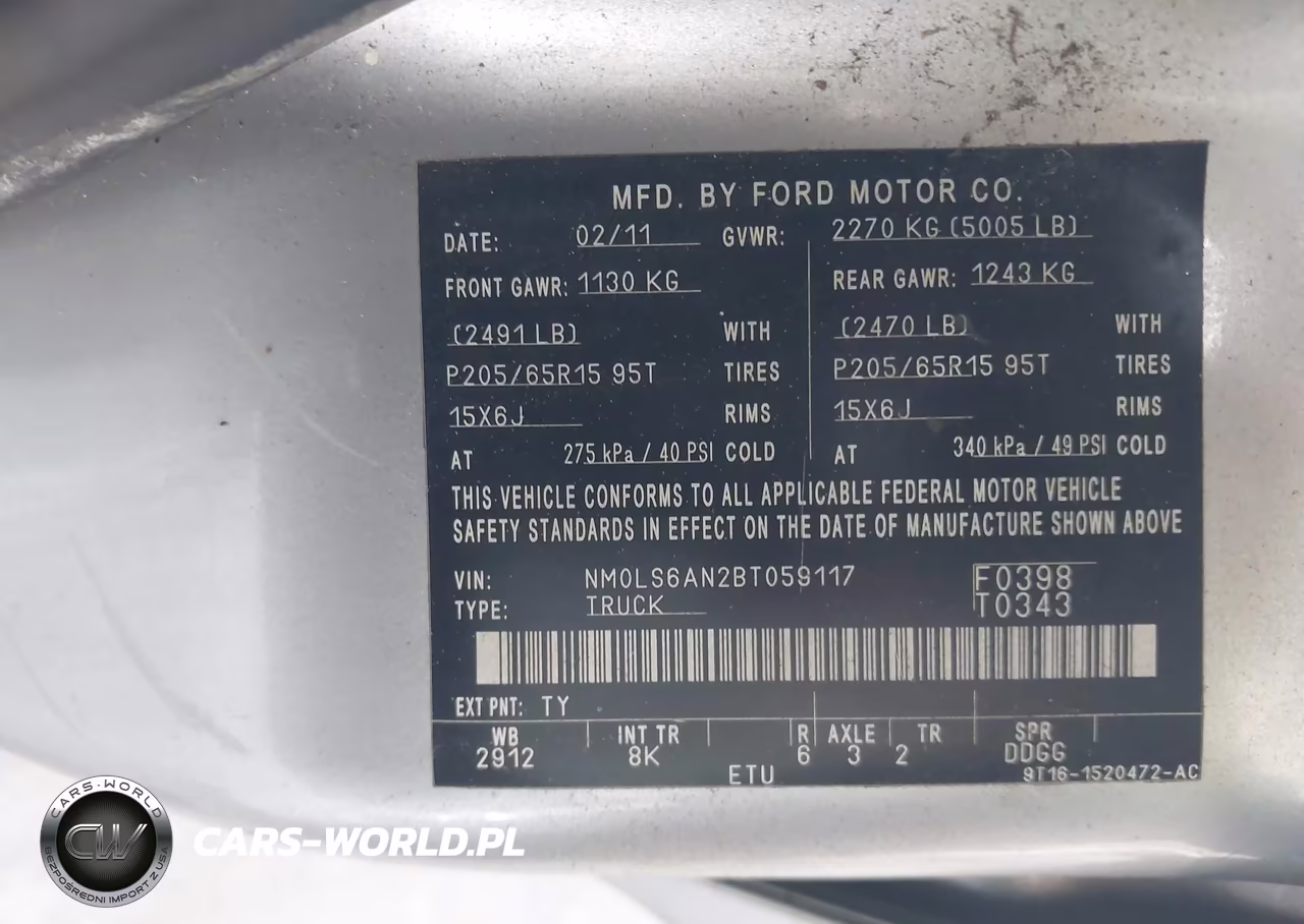 2011 Ford Transit Connect Xl VIN:NM0LS6AN2BT059117 - 9
