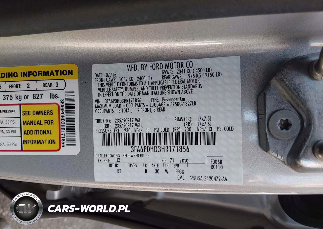 2017 Ford Fusion Se VIN:3FA6P0HD3HR171856 - 9