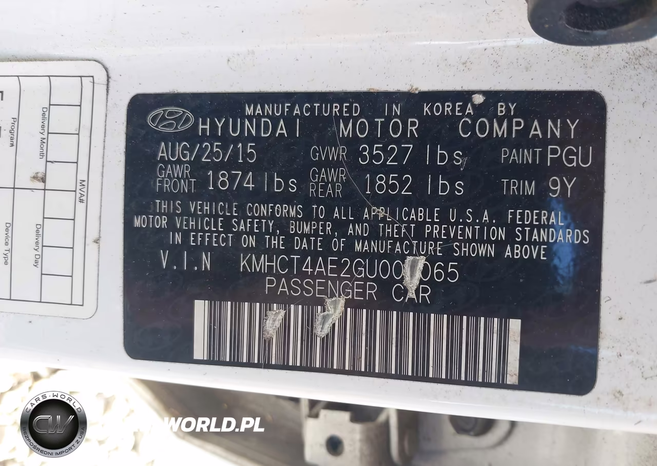 2016 Hyundai Accent Se VIN:KMHCT4AE2GU003065 - 9