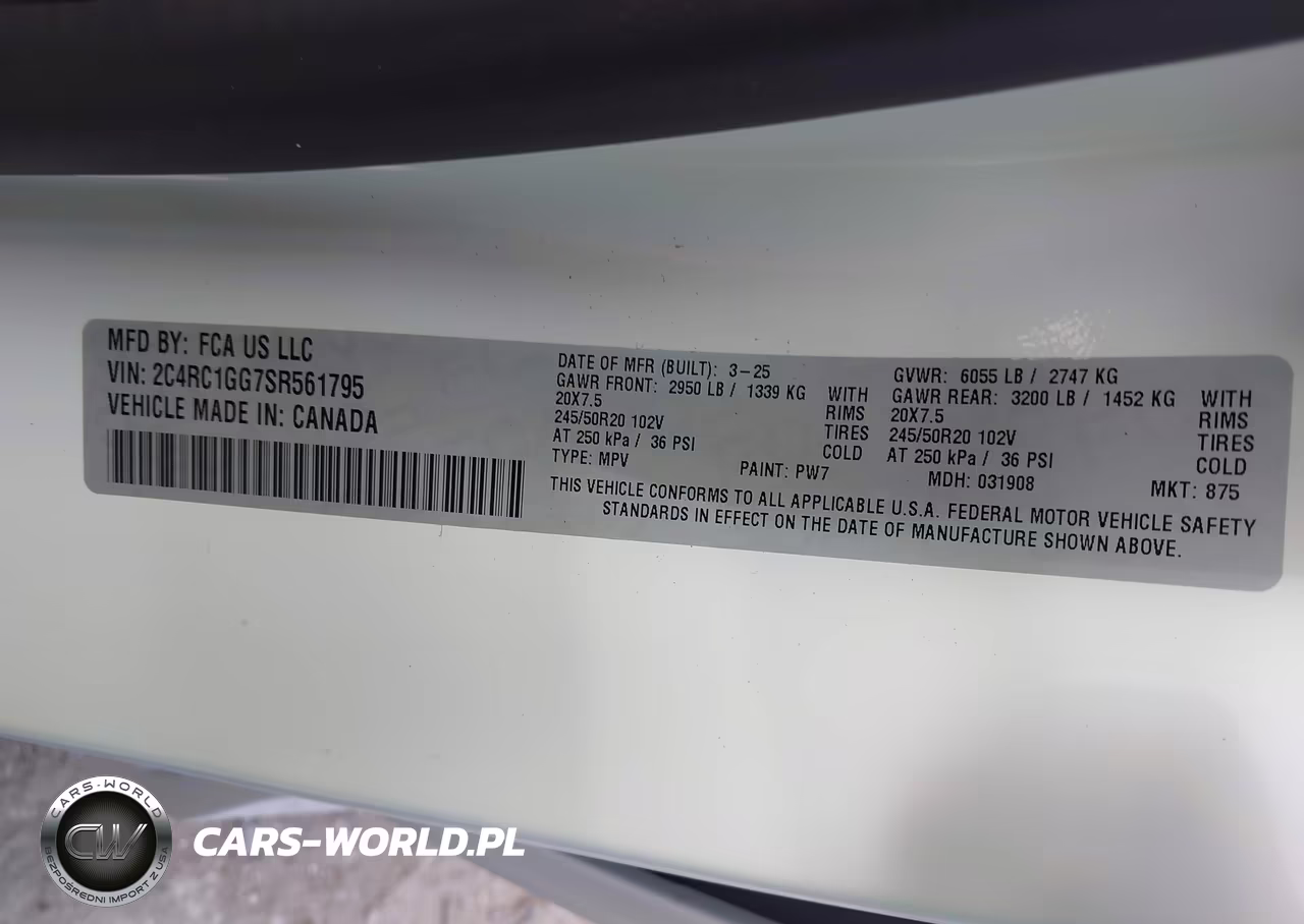 2025 Chrysler Pacifica Limited VIN:2C4RC1GG7SR561795 - 9