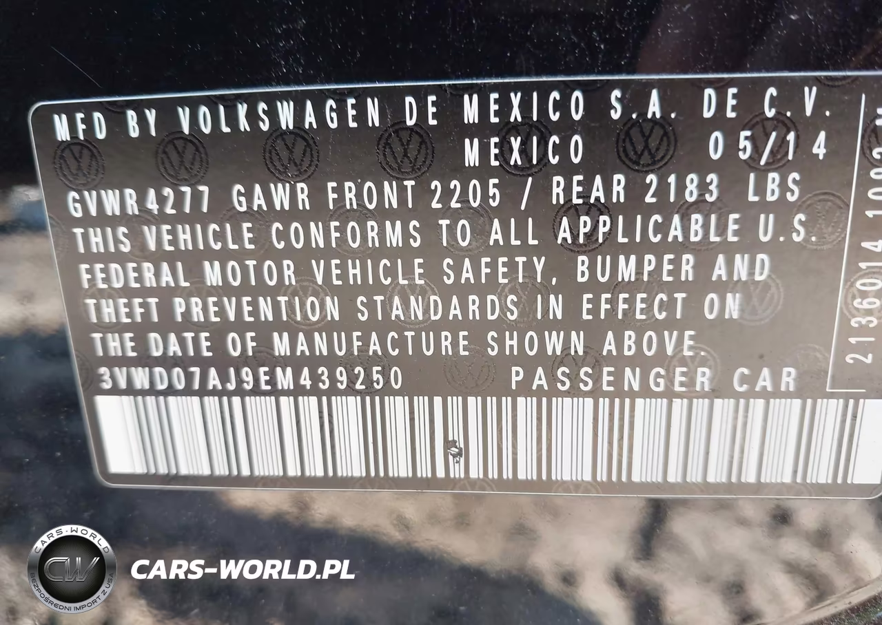2014 Volkswagen Jetta 1.8T Se VIN:3VWD07AJ9EM439250 - 9