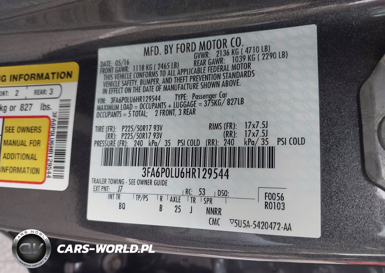 2017 Ford Fusion Hybrid Se VIN:3FA6P0LU6HR129544 - 9