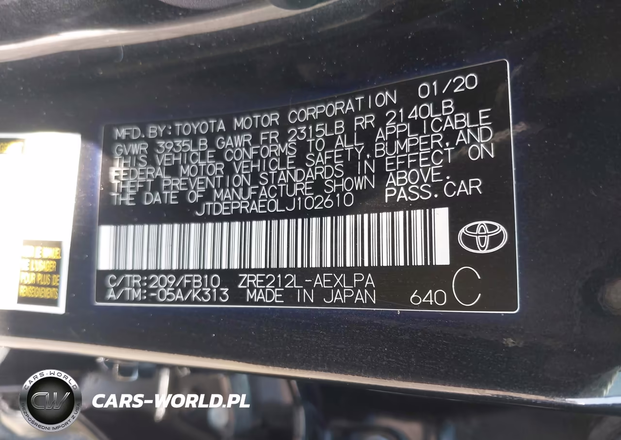 2020 Toyota Corolla Le VIN:JTDEPRAE0LJ102610 - 9