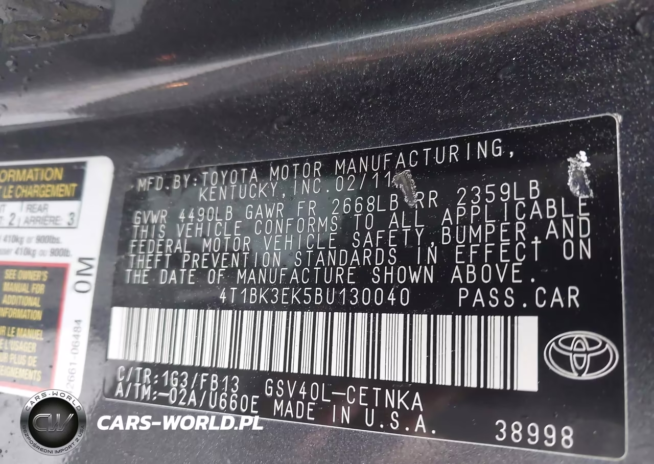 2011 Toyota Camry Le V6 VIN:4T1BK3EK5BU130040 - 9