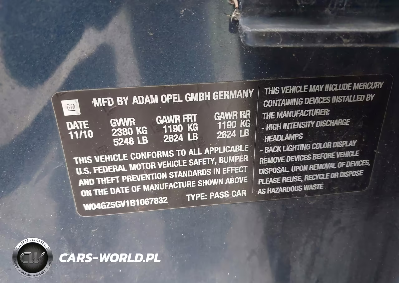 2011 Buick Regal Cxl Turbo Russelsheim VIN:W04GZ5GV1B1067832 - 9