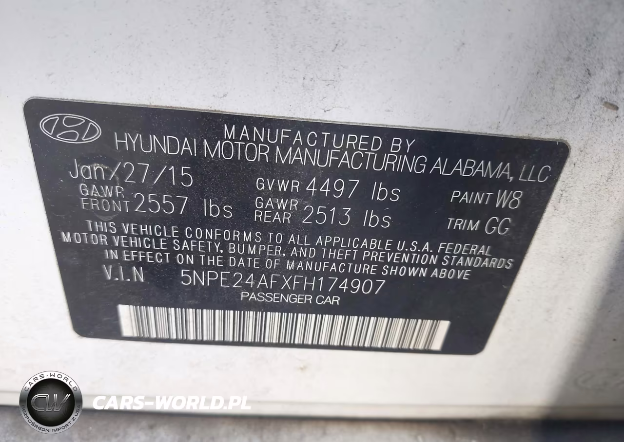 2015 Hyundai Sonata Se VIN:5NPE24AFXFH174907 - 9