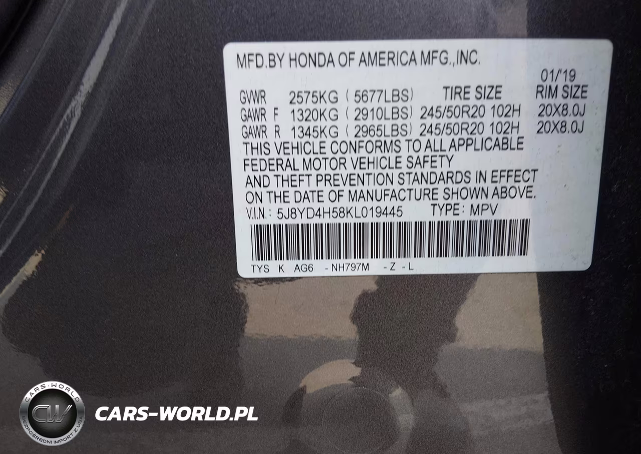 2019 Acura Mdx Tech Pkg VIN:5J8YD4H58KL019445 - 9