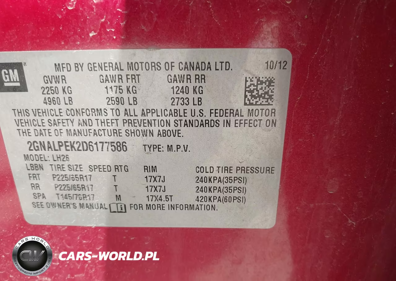 2013 Chevrolet Equinox Lt VIN:2GNALPEK2D6177586 - 9