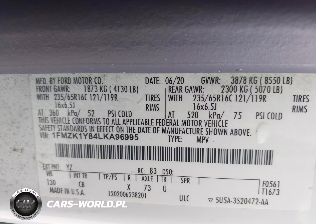 2020 Ford Transit-150 Passenger Van Xl VIN:1FMZK1Y84LKA96995 - 9