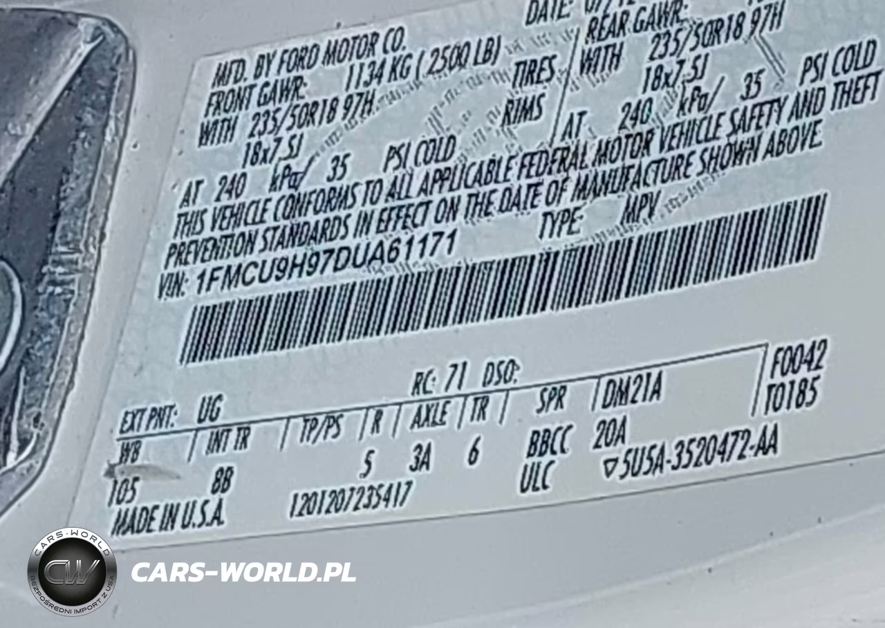 2013 Ford Escape Sel VIN:1FMCU9H97DUA61171 - 9