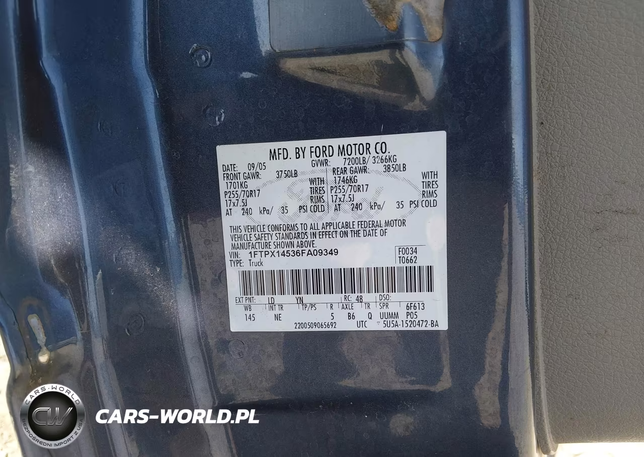 2006 Ford F-150 Fx4-Lariat-Xl-Xlt VIN:1FTPX14536FA09349 - 9