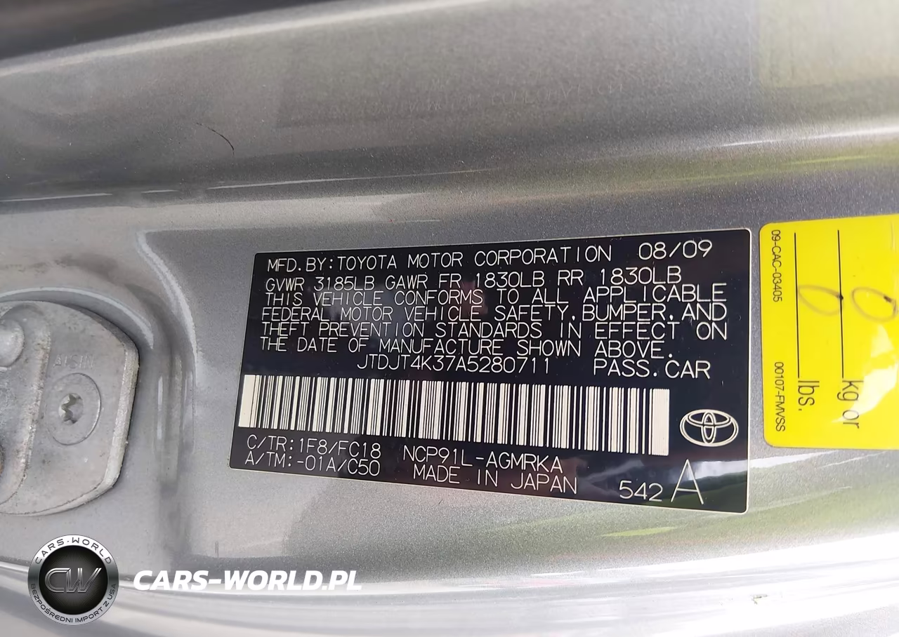 2010 Toyota Yaris VIN:JTDJT4K37A5280711 - 9