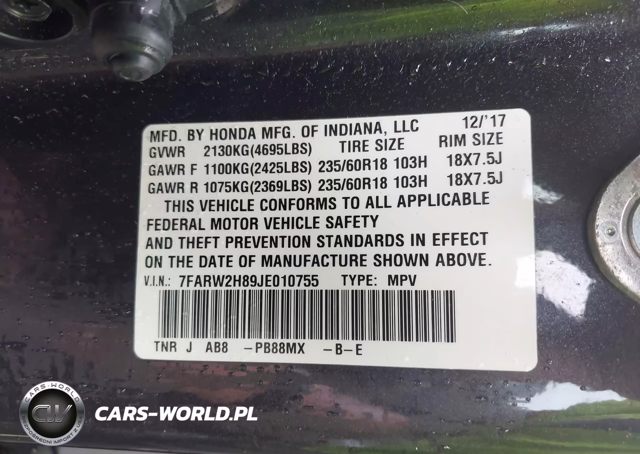 2018 Honda Cr-V Ex-L-Ex-L Navi VIN:7FARW2H89JE010755 - 9