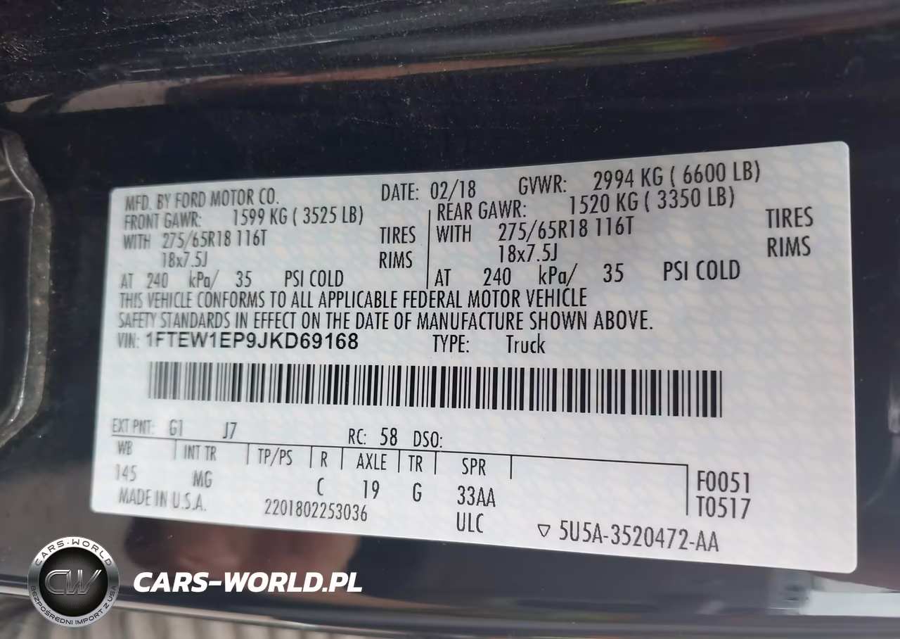 2018 Ford F-150 Xlt VIN:1FTEW1EP9JKD69168 - 9
