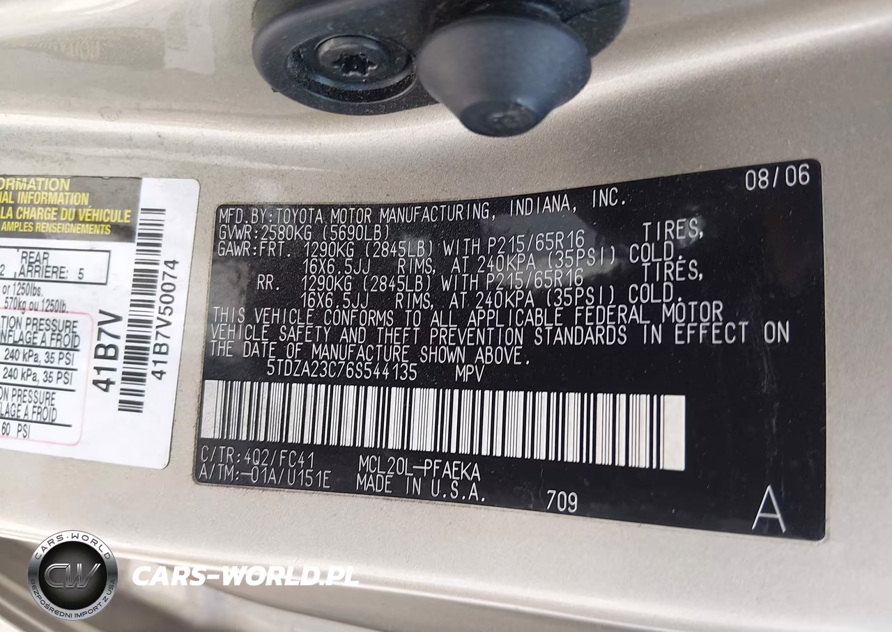 2006 Toyota Sienna Le VIN:5TDZA23C76S544135 - 9