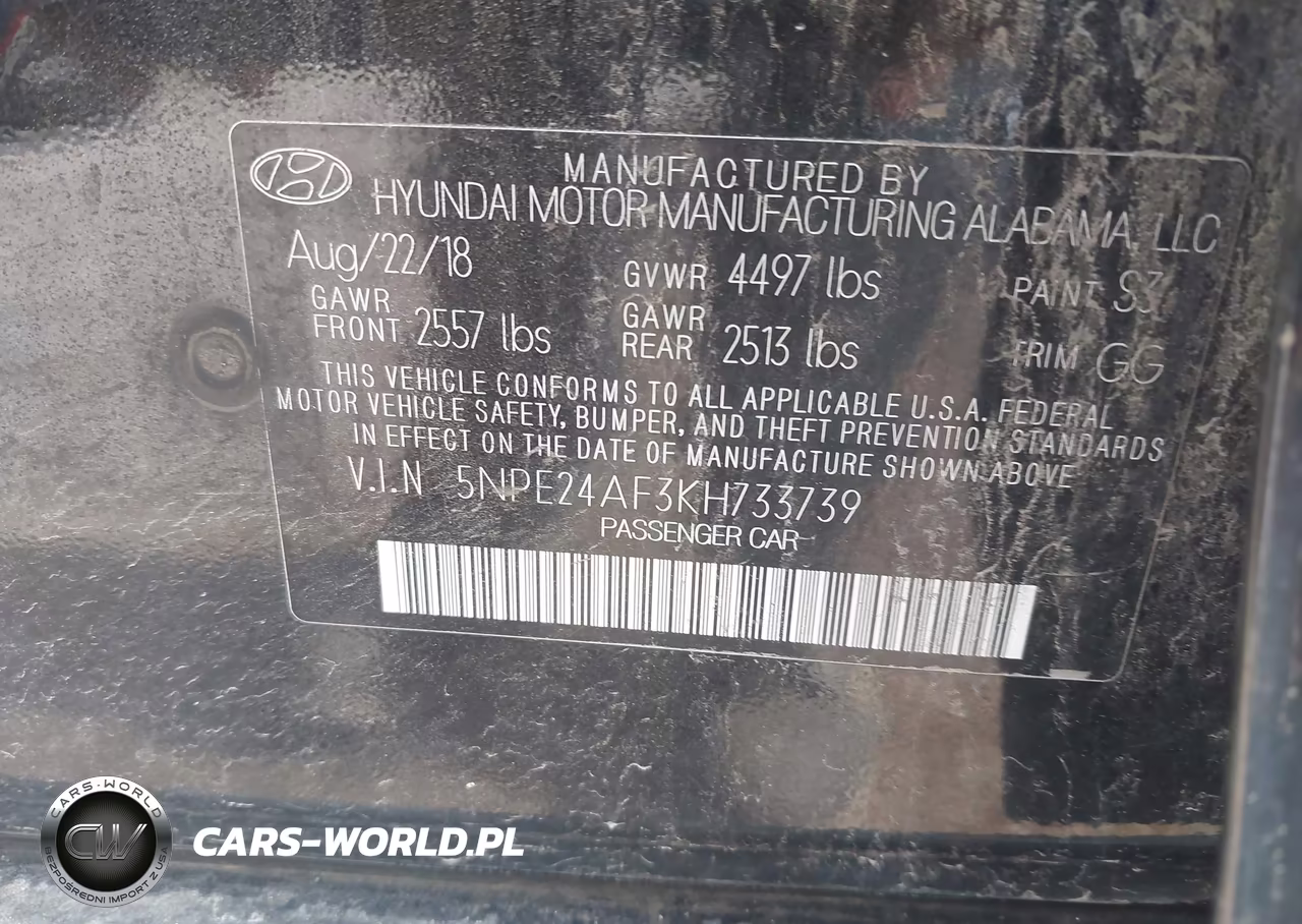 2019 Hyundai Sonata Se VIN:5NPE24AF3KH733739 - 9