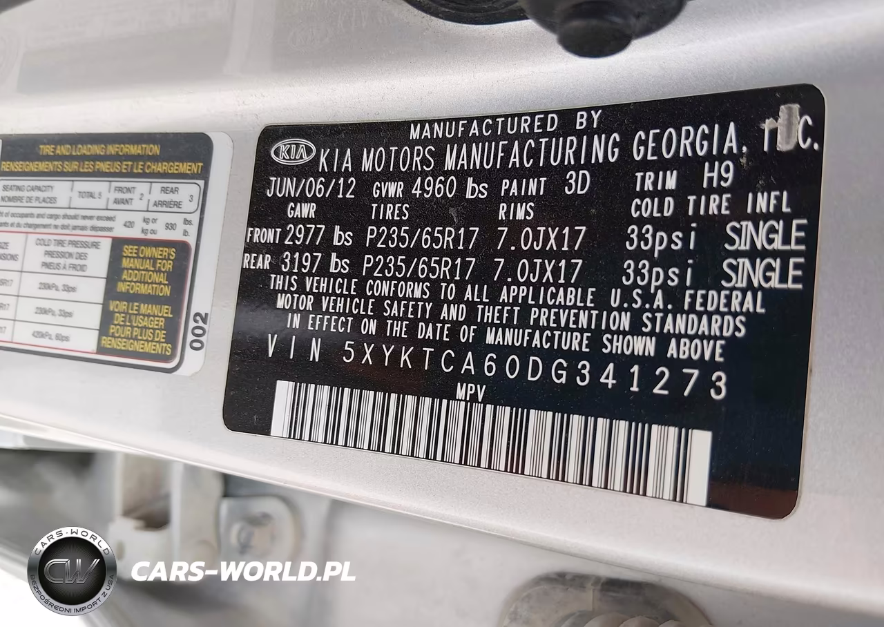 2013 Kia Sorento Lx VIN:5XYKTCA60DG341273 - 9