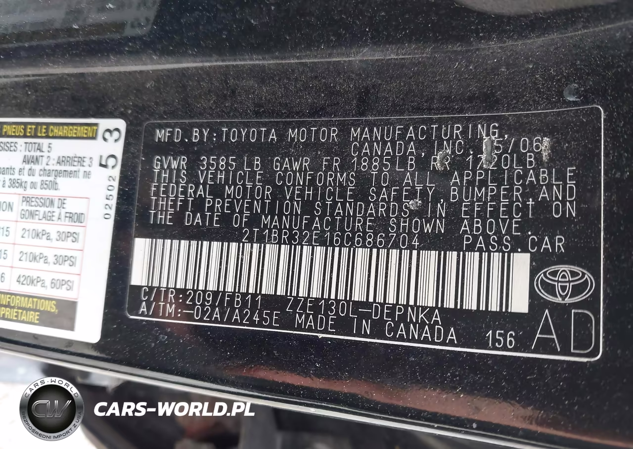 2006 Toyota Corolla Le VIN:2T1BR32E16C686704 - 9