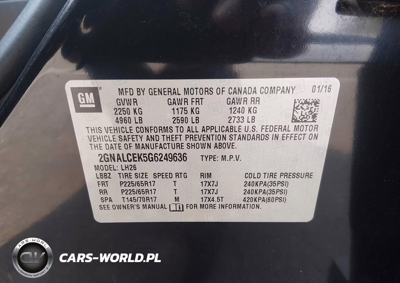 2016 Chevrolet Equinox Lt VIN:2GNALCEK5G6249636 - 9