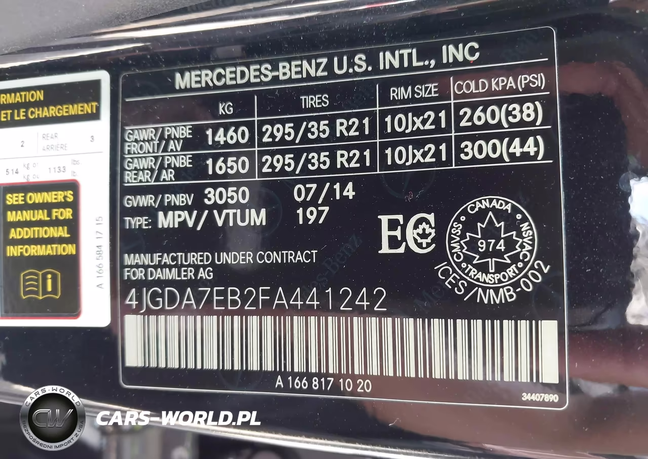 2015 Mercedes-Benz Ml 63 Amg 4Matic VIN:4JGDA7EB2FA441242 - 9