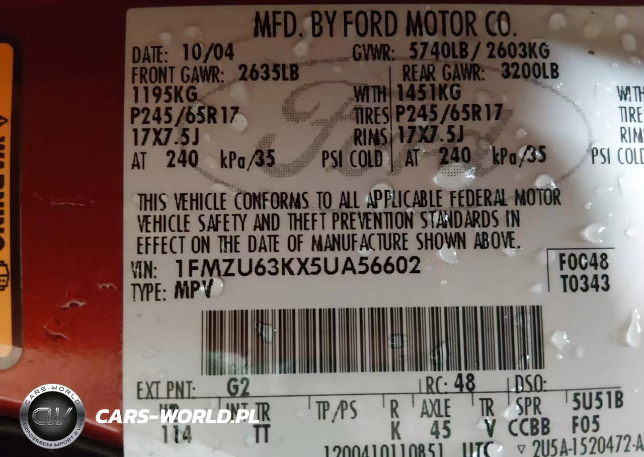 2005 Ford Explorer Xlt-Xlt Sport VIN:1FMZU63KX5UA56602 - 9