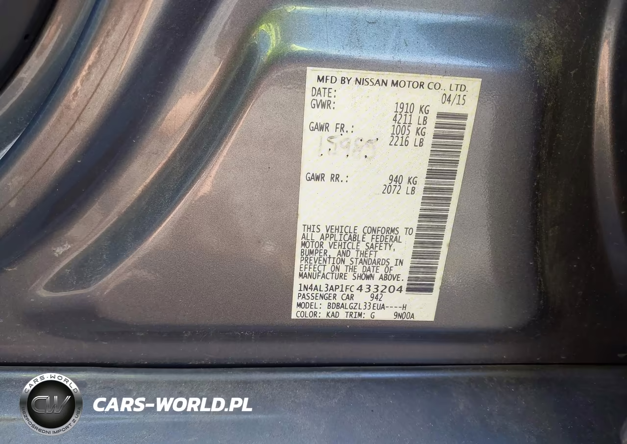 NISSAN ALTIMA 2.5 VIN:1N4AL3AP1FC433204 - 9