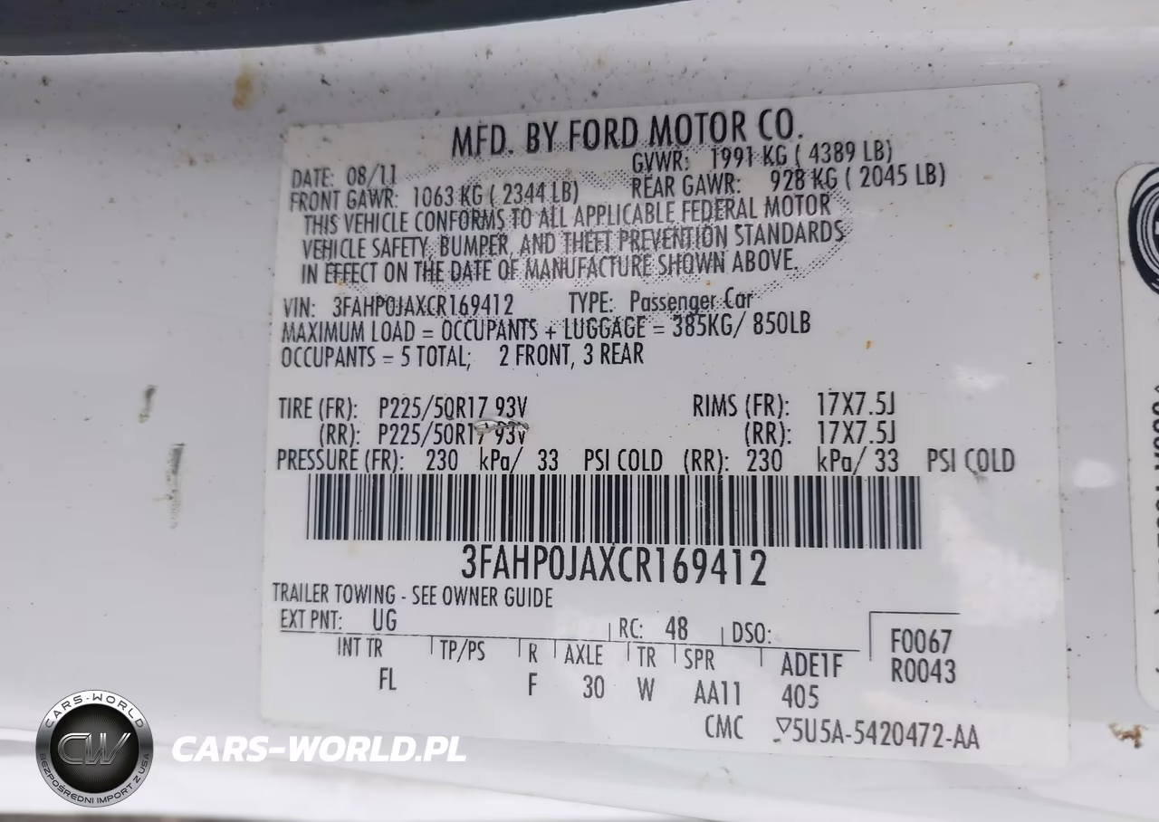 2012 Ford Fusion Sel VIN:3FAHP0JAXCR169412 - 9