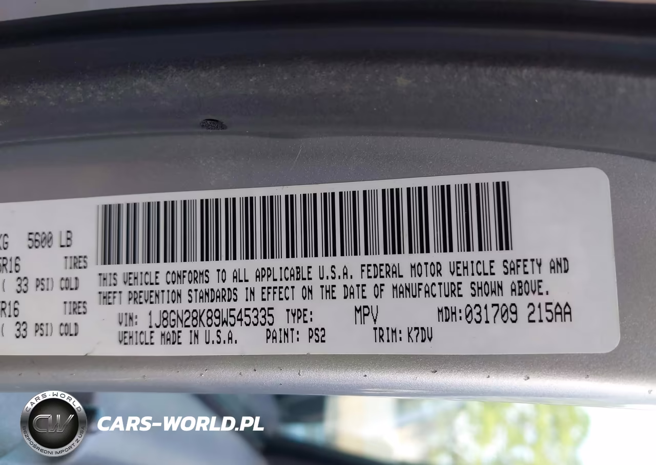 2009 Jeep Liberty Sport VIN:1J8GN28K89W545335 - 9