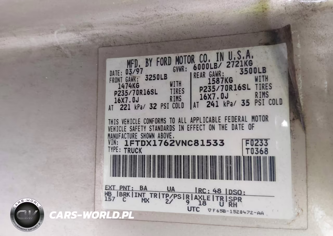 1997 Ford F-150 Standard Lariat-Standard-Xl-Xlt VIN:1FTDX1762VNC81533 - 9