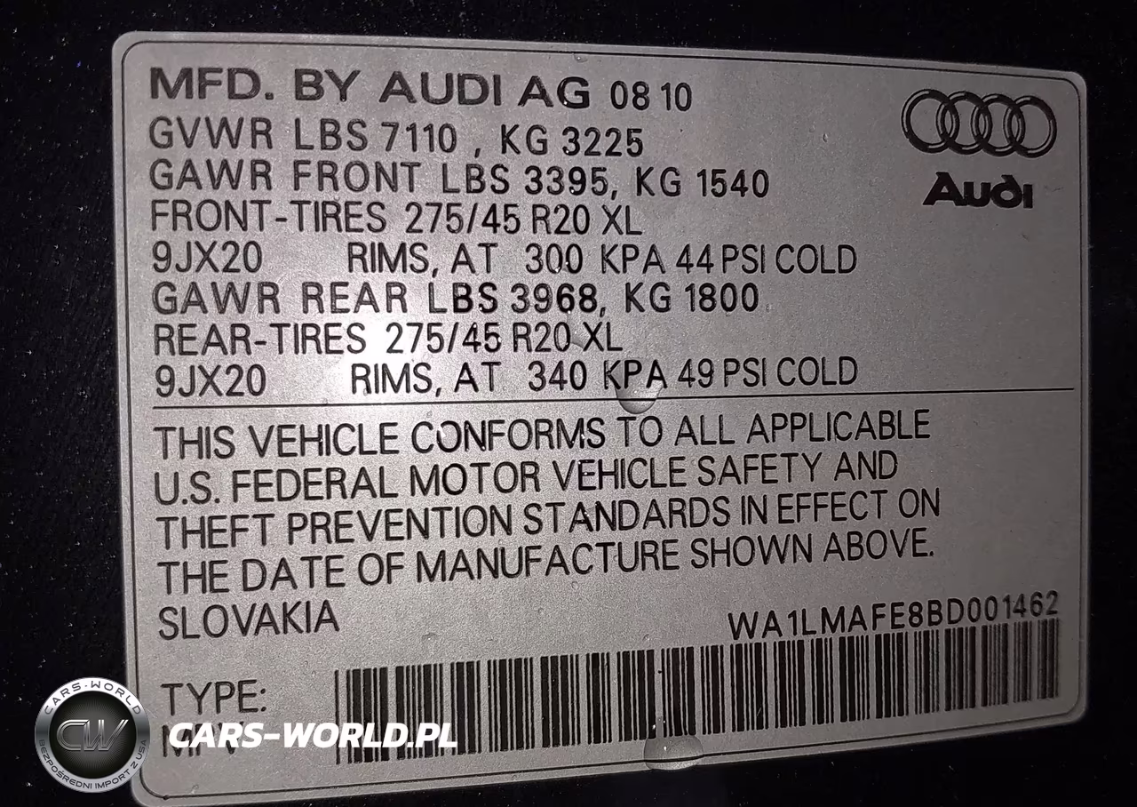 2011 Audi Q7 3.0 Tdi Premium VIN:WA1LMAFE8BD001462 - 9