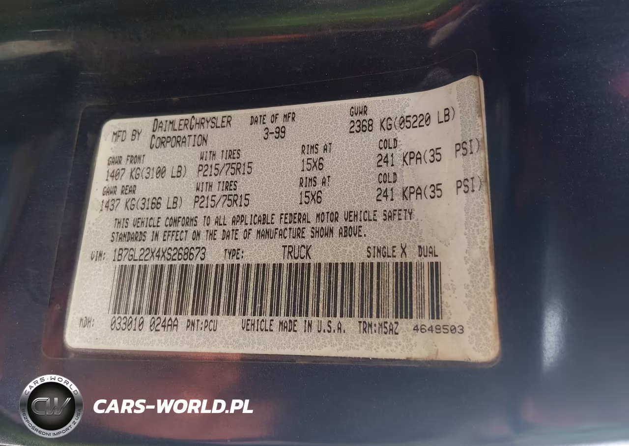1999 Dodge Dakota Slt-Sport VIN:1B7GL22X4XS268673 - 9