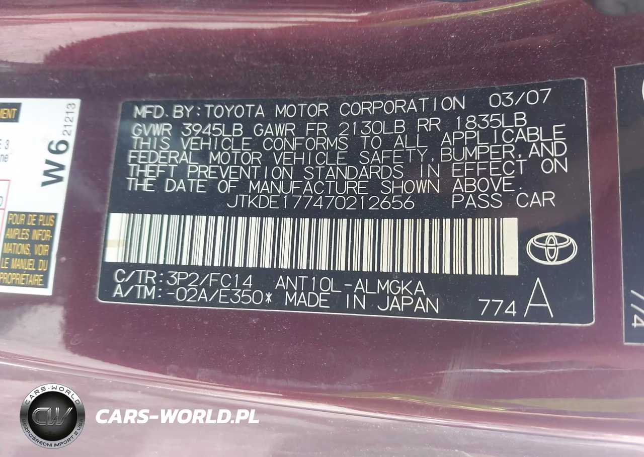 2007 Scion Tc VIN:JTKDE177470212656 - 9