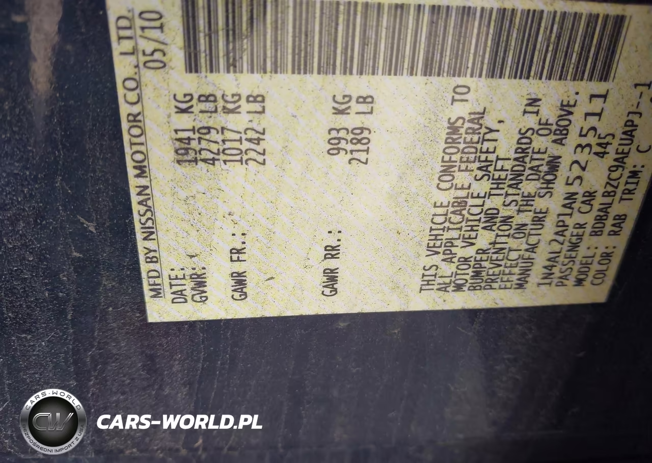 2010 Nissan Altima 2.5 S VIN:1N4AL2AP1AN523511 - 9