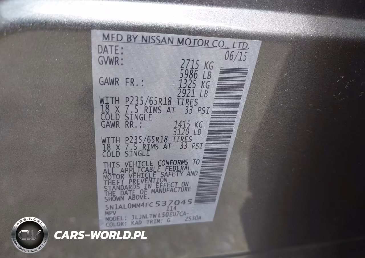 2015 Infiniti Qx60 VIN:5N1AL0MM4FC537045 - 9