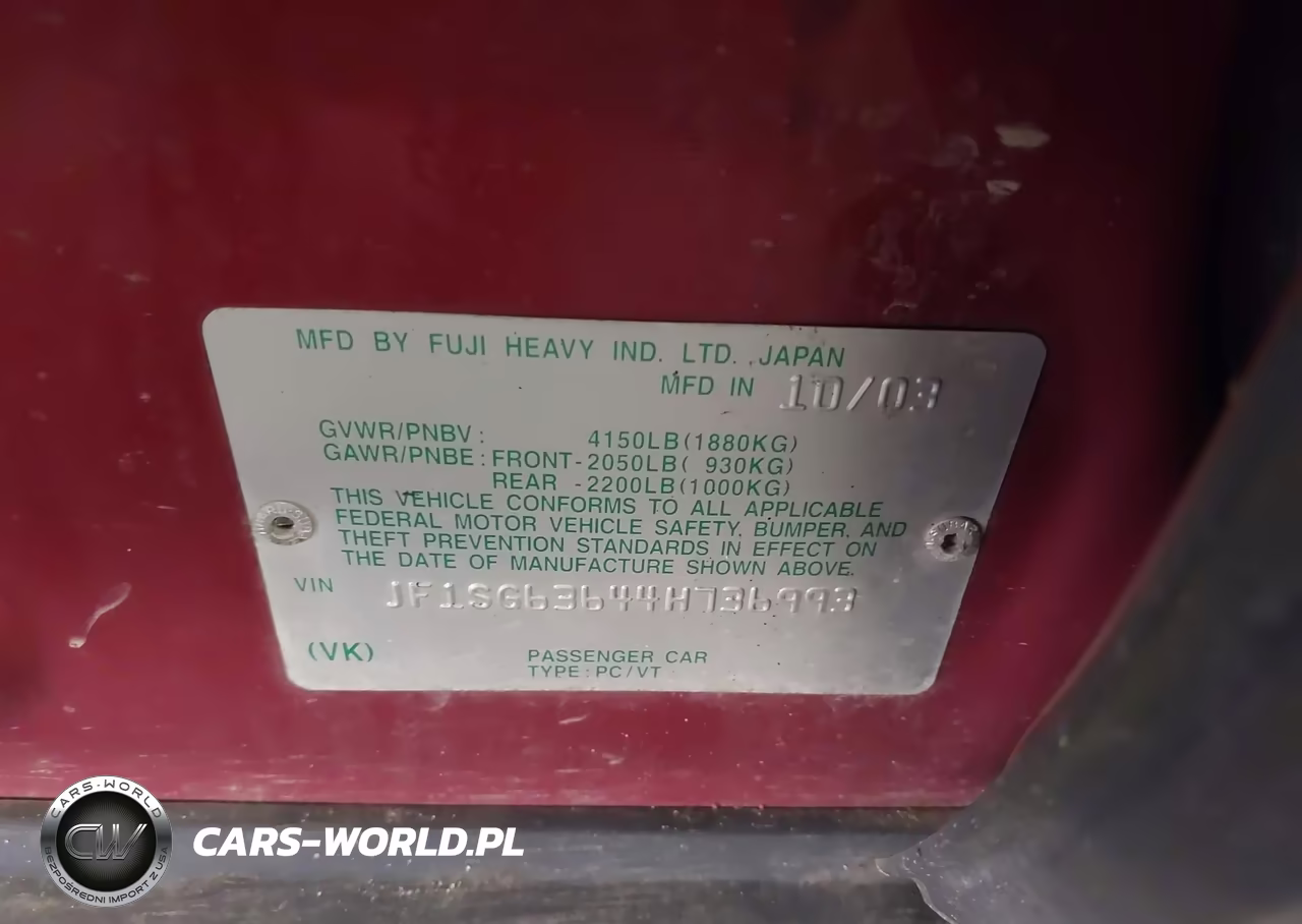 2004 Subaru Forester 2.5X VIN:JF1SG63644H736993 - 9
