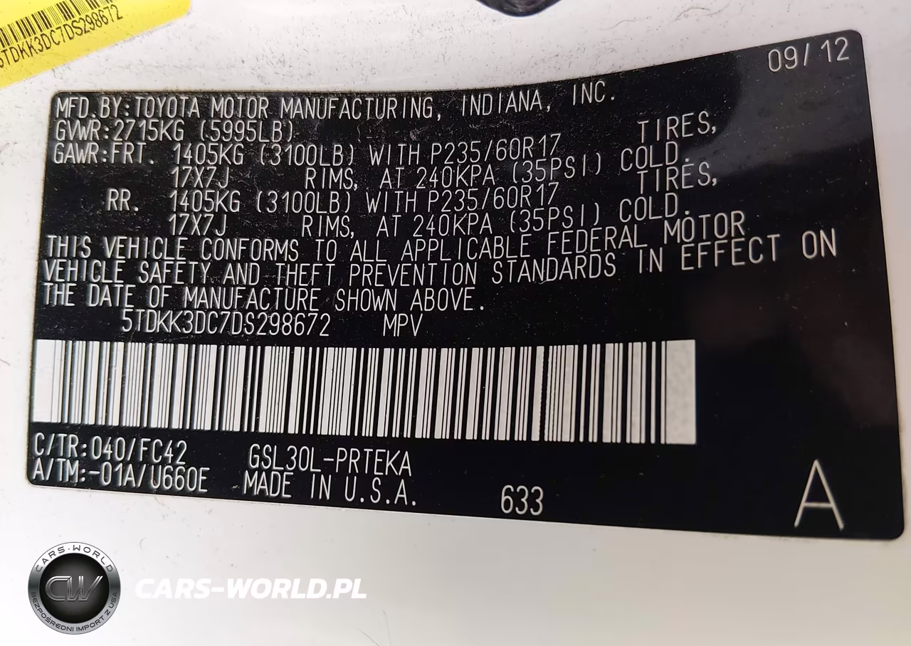 2013 Toyota Sienna Le V6 8 Passenger VIN:5TDKK3DC7DS298672 - 9