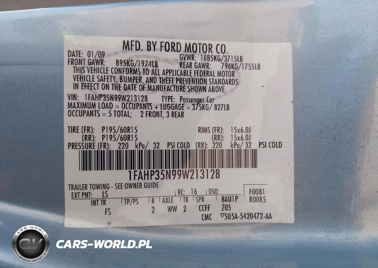 2009 Ford Focus Se VIN:1FAHP35N99W213128 - 9