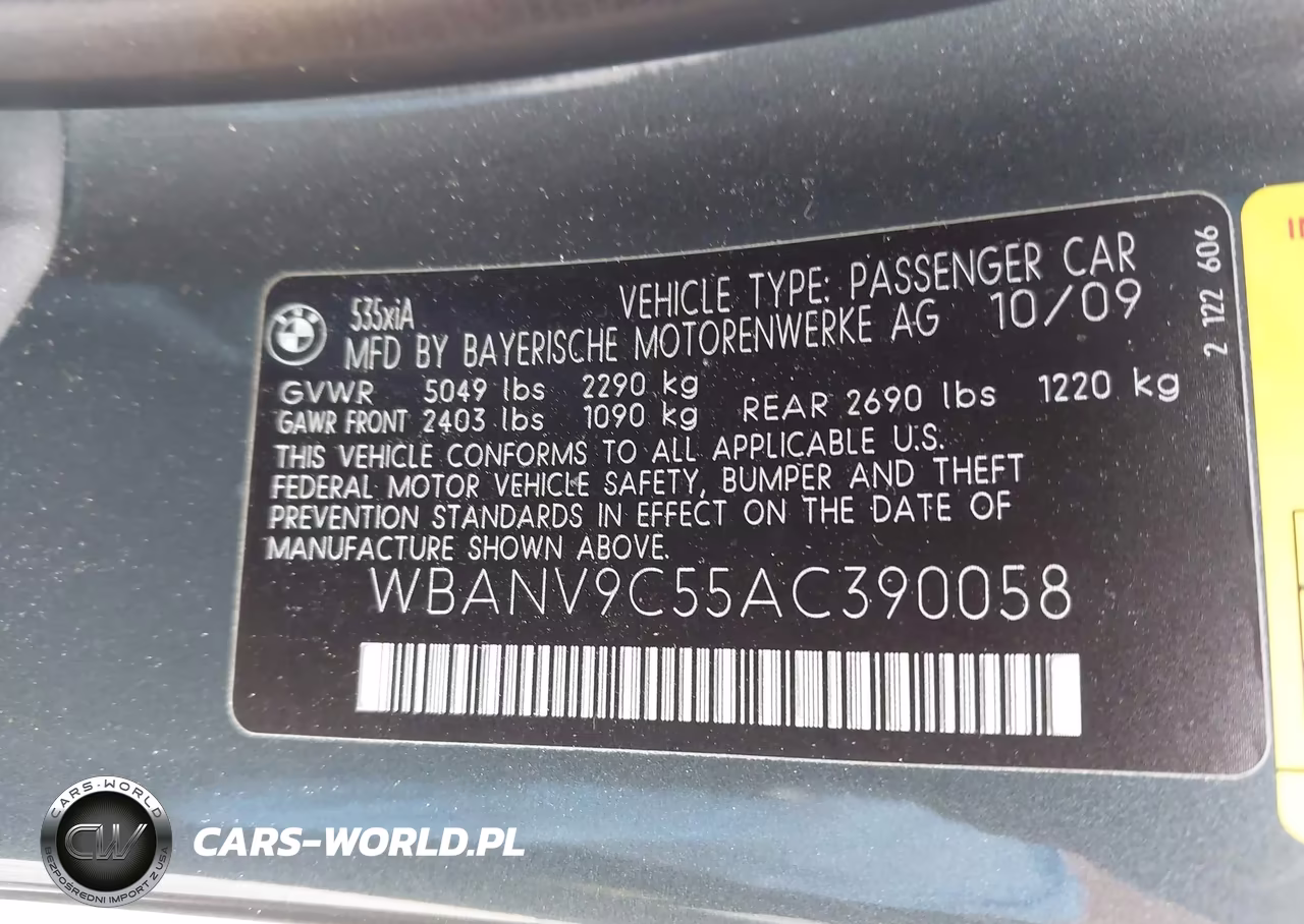 2010 BMW 535I xDrive VIN:WBANV9C55AC390058 - 9