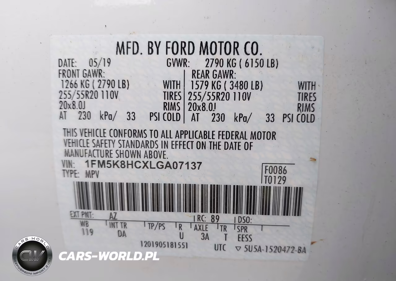 2020 Ford Explorer Platinum VIN:1FM5K8HCXLGA07137 - 9